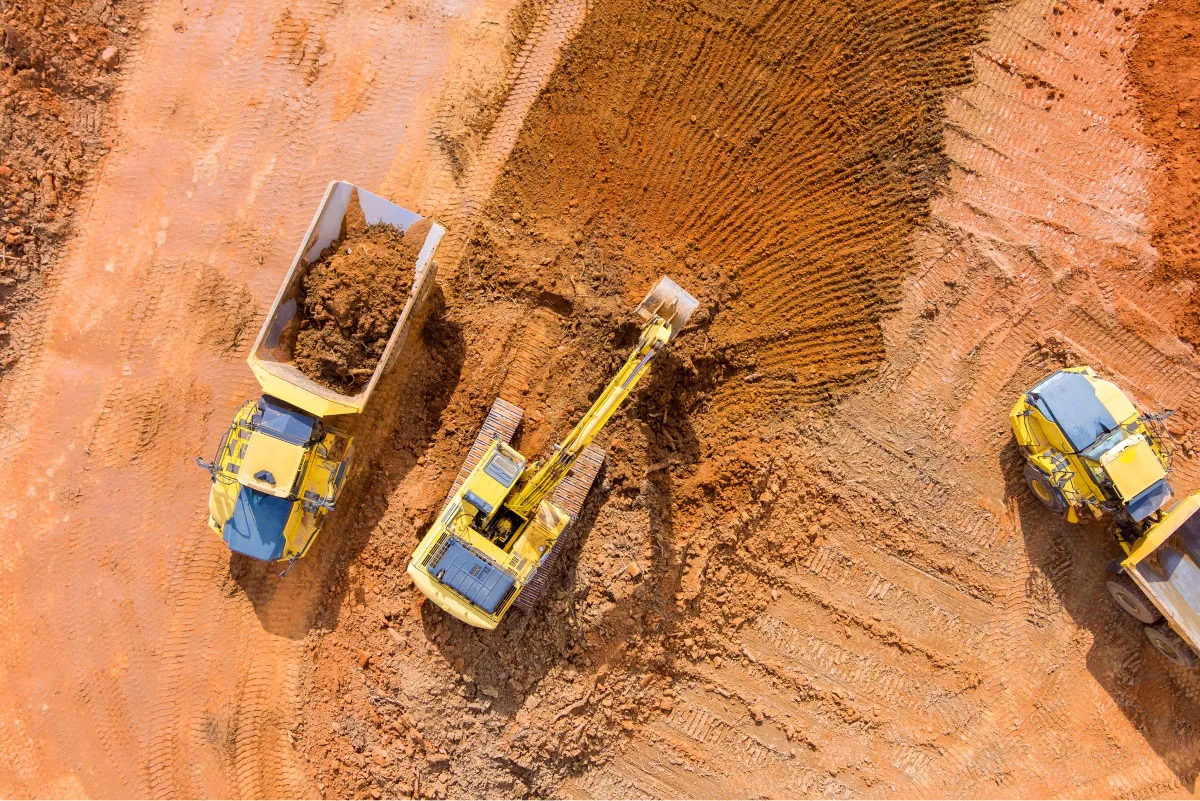 aerial view of a construction site